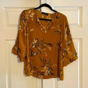 3/4 Bubble Sleeve Printed Blouse